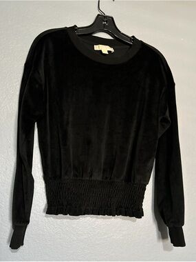 MICHAEL KORS VELVET SMOCKED WAIST TOP